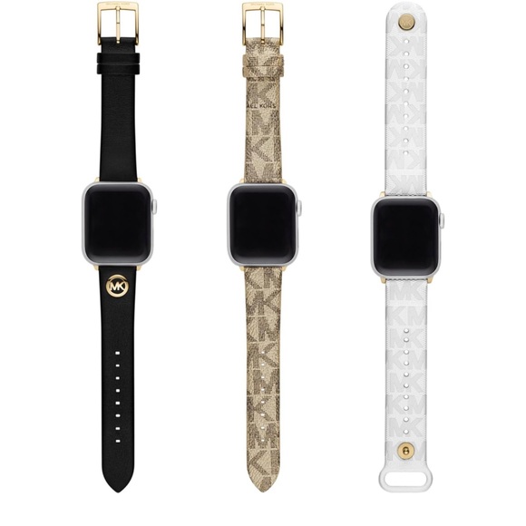 Michael Kors Multicolor Leather 38/40/41mm Apple Watch Band Interchangeable Set - Picture 2 of 3